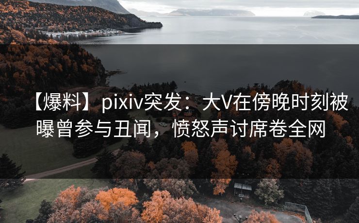 【爆料】pixiv突发：大V在傍晚时刻被曝曾参与丑闻，愤怒声讨席卷全网
