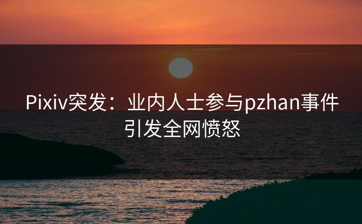 Pixiv突发：业内人士参与pzhan事件引发全网愤怒