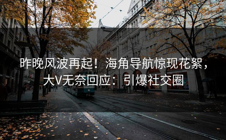 昨晚风波再起！海角导航惊现花絮，大V无奈回应：引爆社交圈