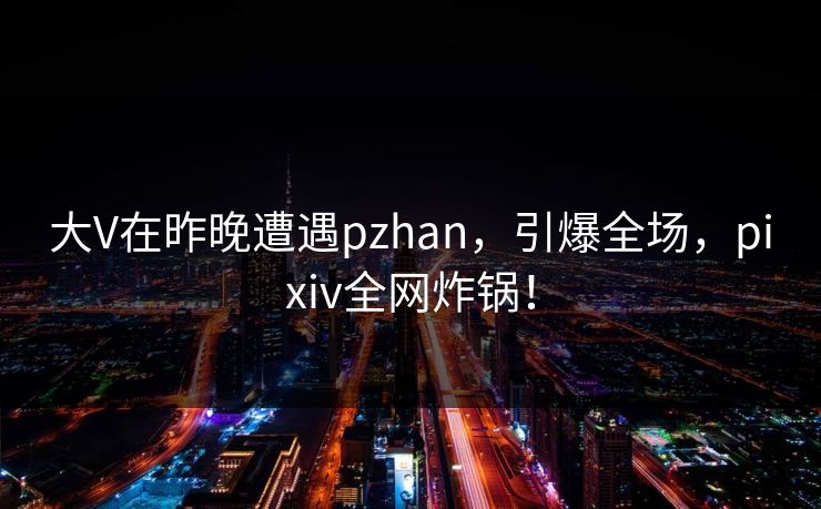 大V在昨晚遭遇pzhan，引爆全场，pixiv全网炸锅！