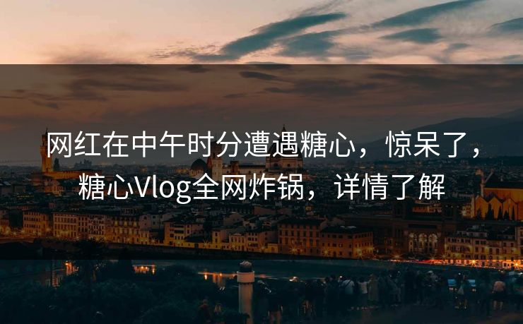 网红在中午时分遭遇糖心，惊呆了，糖心Vlog全网炸锅，详情了解