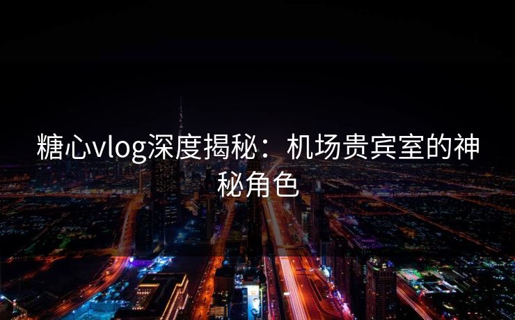 糖心vlog深度揭秘：机场贵宾室的神秘角色